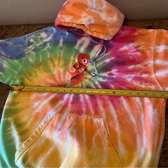 Tie-Dye Hoodie with Bear Patch - Picture 7 of 8